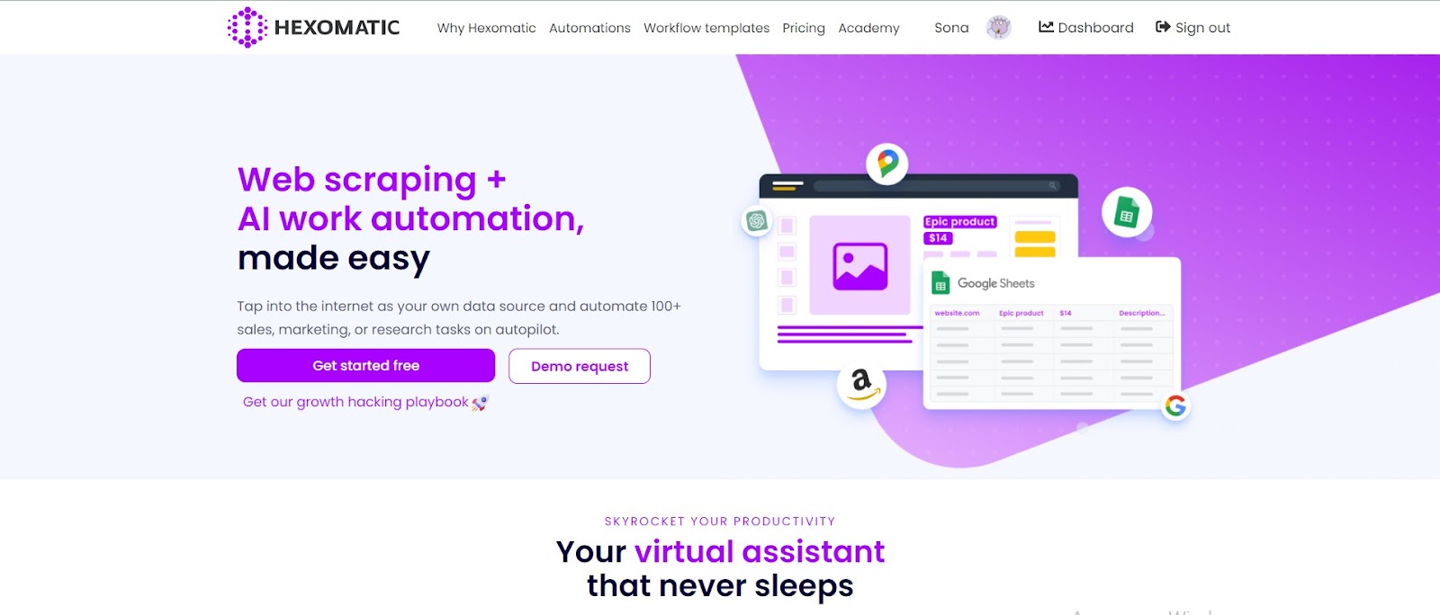 Hexomatic agency tool